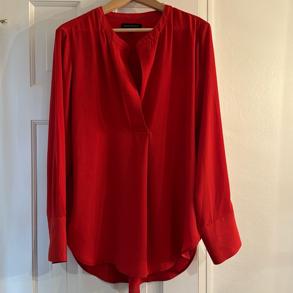 Banana Republic Red Blouse Elegant Design
